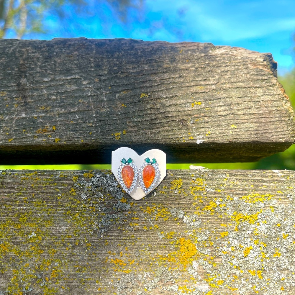 Carrot shape 925 sterling silver earrings